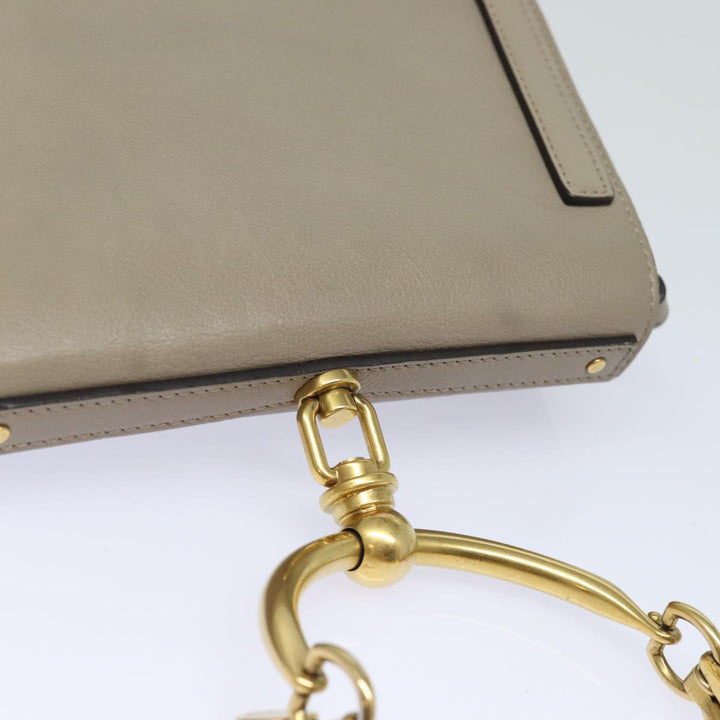 Chloe Nile Hand Bag Leather 2way Beige 80607