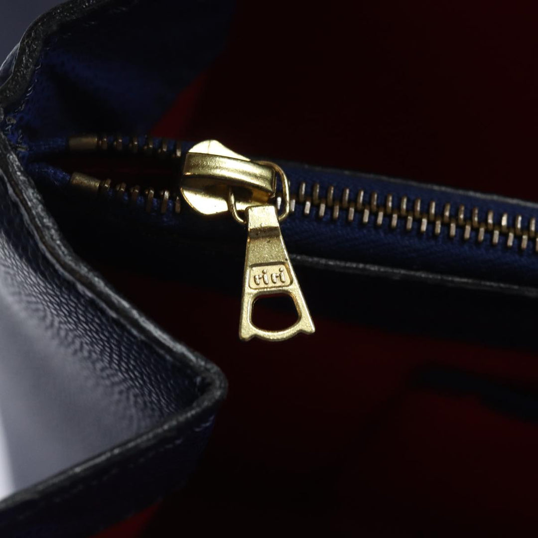 Celine Shoulder Bag Leather Blue Auth 80611