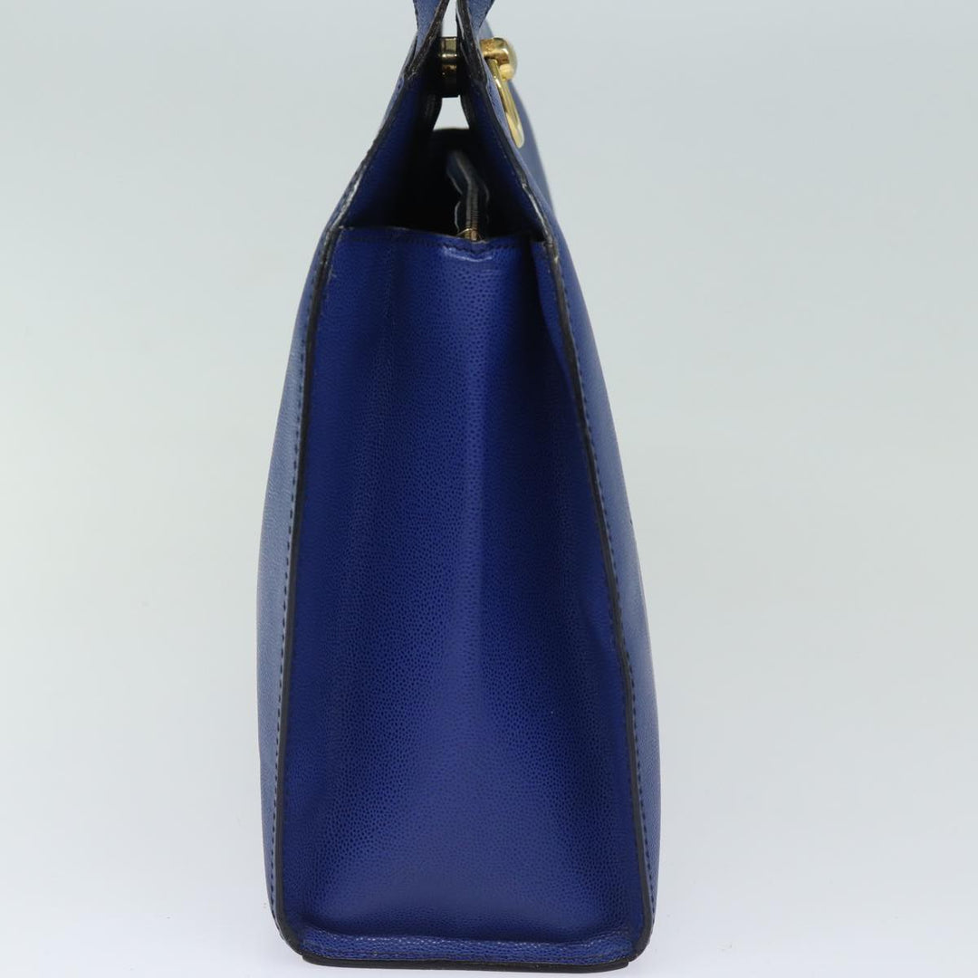 Celine Shoulder Bag Leather Blue Auth 80611