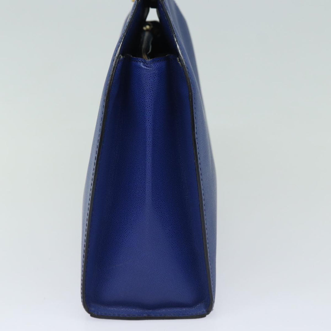 Celine Shoulder Bag Leather Blue Auth 80611