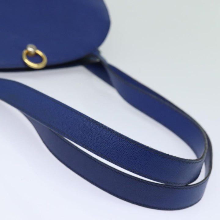 Celine Shoulder Bag Leather Blue Auth 80611