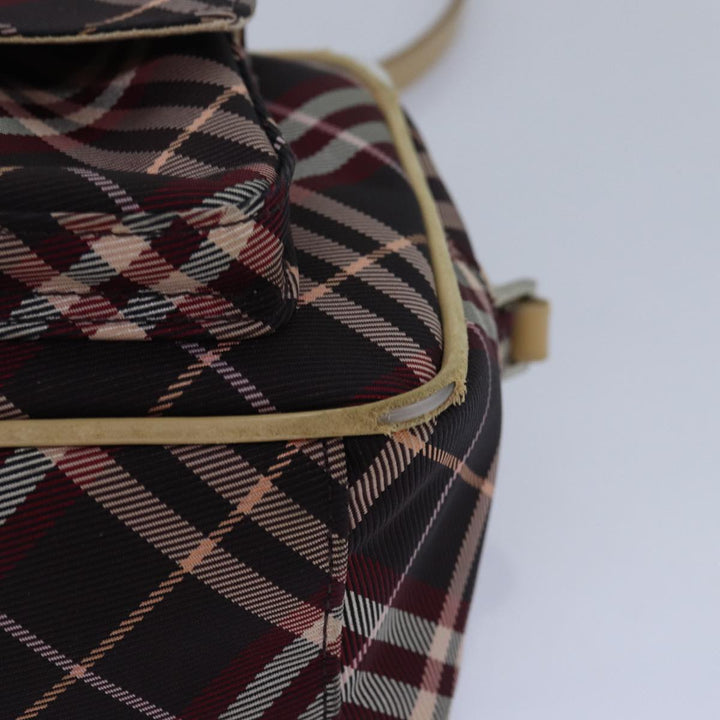 Burberry Nova Check Blue Label Shoulder Bag Nylon Red Auth 80617