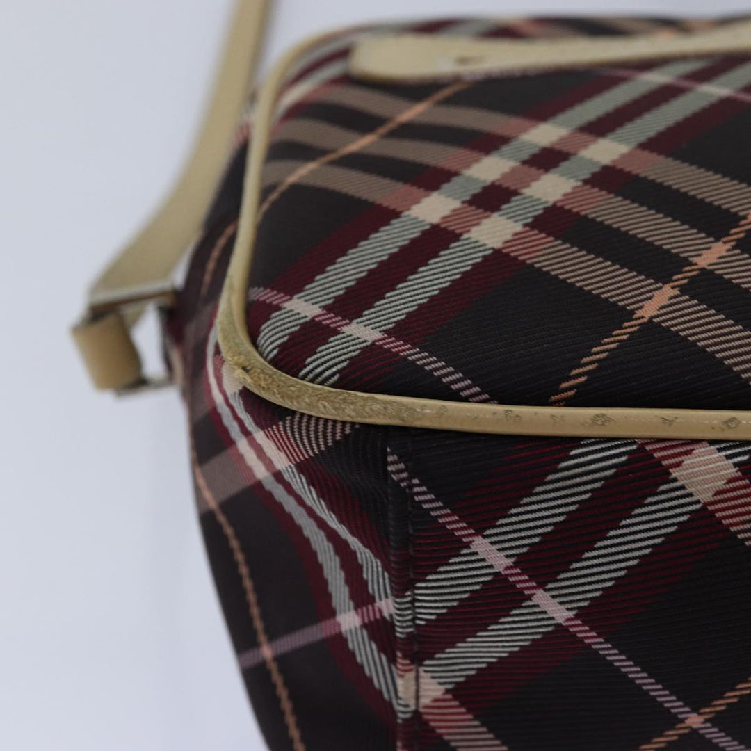 Burberry Nova Check Blue Label Shoulder Bag Nylon Red Auth 80617