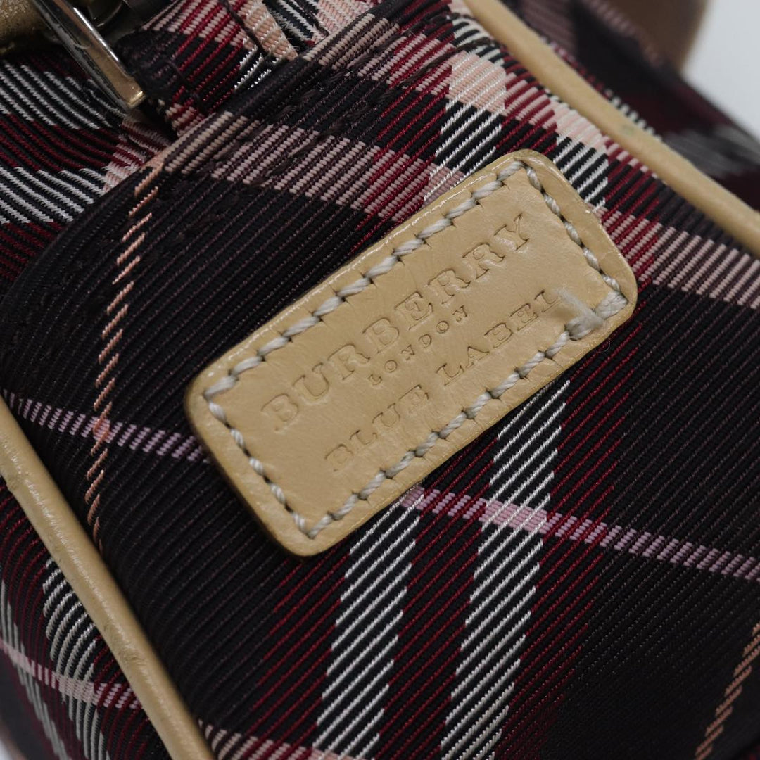 Burberry Nova Check Blue Label Shoulder Bag Nylon Red Auth 80617