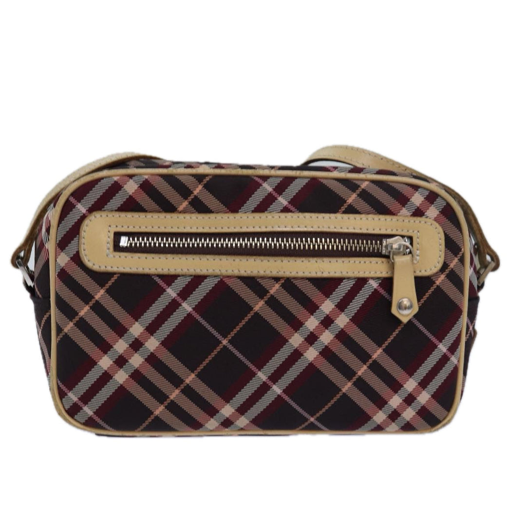 Burberry Nova Check Blue Label Shoulder Bag Nylon Red Auth 80617