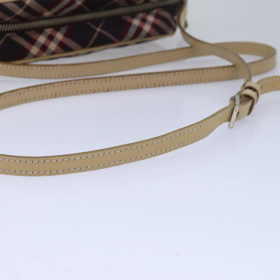 Burberry Nova Check Blue Label Shoulder Bag Nylon Red Auth 80617