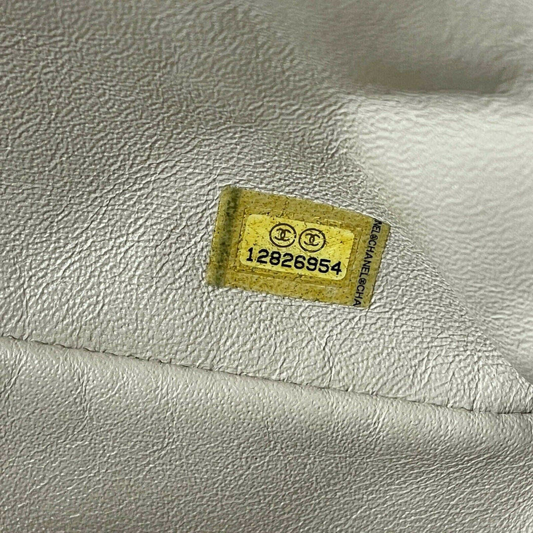 Chanel - Jumbo Lambskin Quilted Single New - Beige / Silver Shoulder Bag