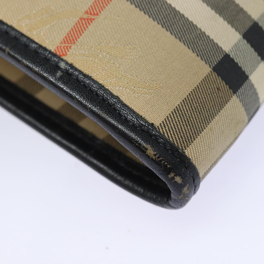 BurberrySs Nova Check Clutch Bag Canvas Beige Auth 80704