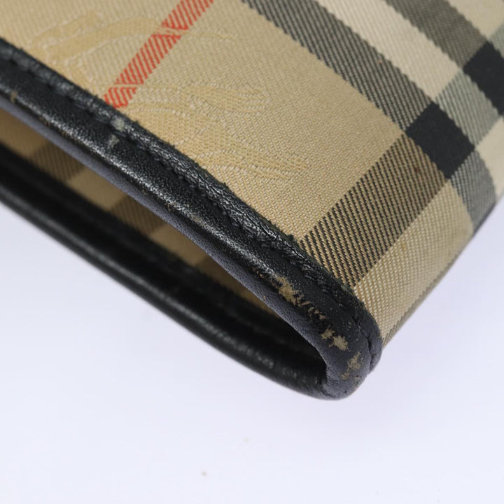 BurberrySs Nova Check Clutch Bag Canvas Beige Auth 80704