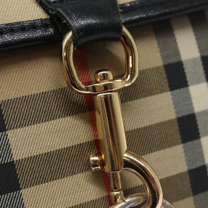 BurberrySs Nova Check Clutch Bag Canvas Beige Auth 80704