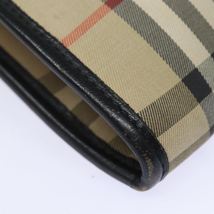 BurberrySs Nova Check Clutch Bag Canvas Beige Auth 80704