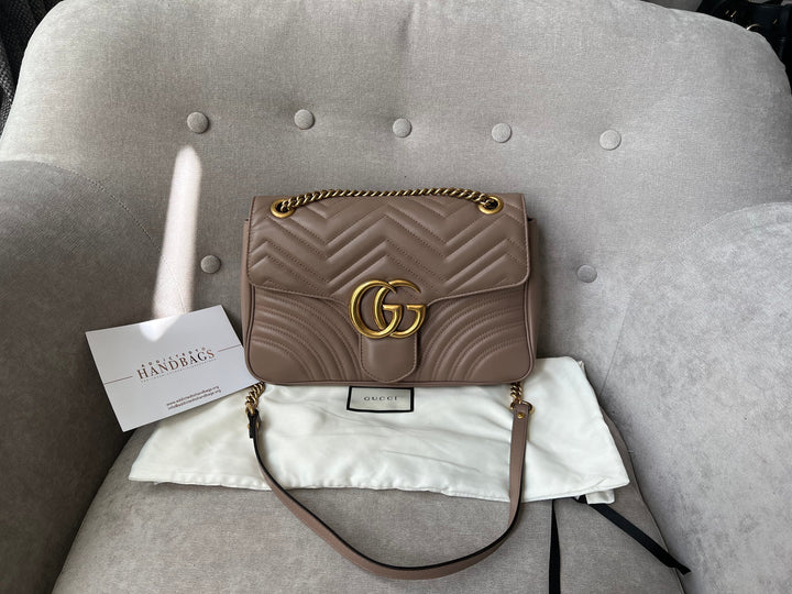 Gucci GG Dusty Pink Marmont Medium Shoulder Bag (RRP £2,070)
