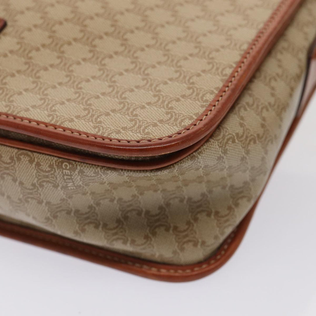 Celine Macadam Canvas Shoulder Bag Beige Auth 80813