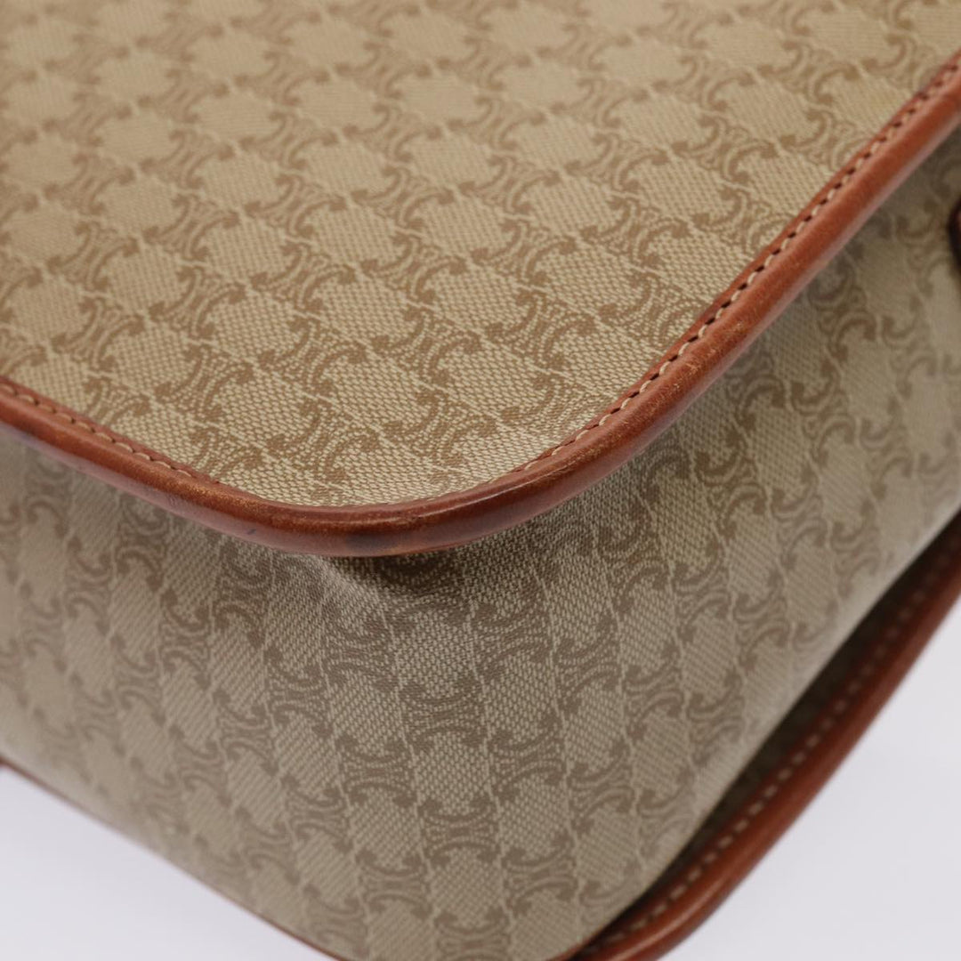 Celine Macadam Canvas Shoulder Bag Beige Auth 80813
