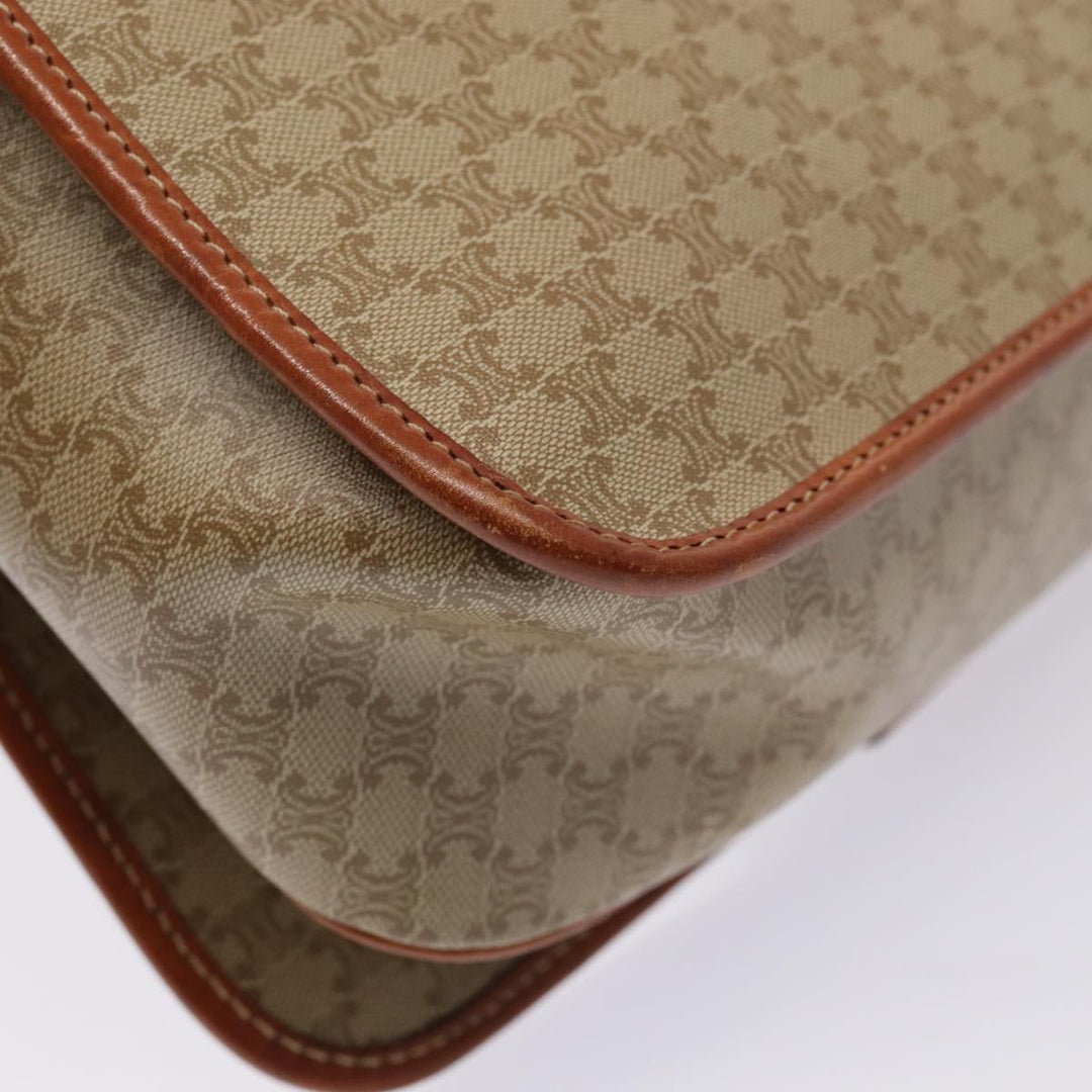 Celine Macadam Canvas Shoulder Bag Beige Auth 80813