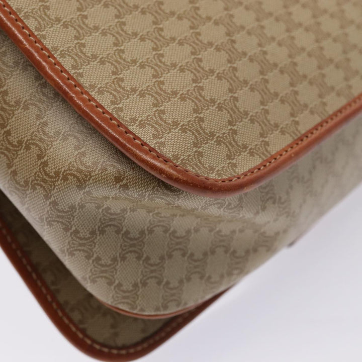 Celine Macadam Canvas Shoulder Bag Beige Auth 80813