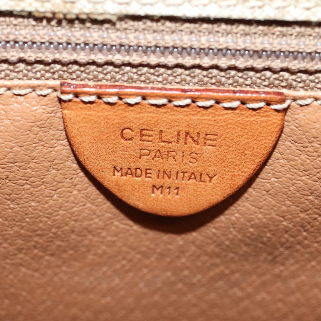 Celine Macadam Canvas Shoulder Bag Beige Auth 80813
