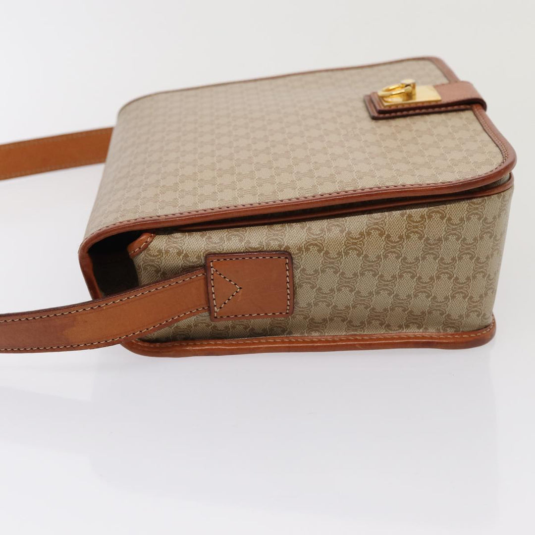 Celine Macadam Canvas Shoulder Bag Beige Auth 80813