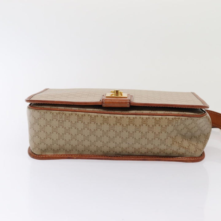 Celine Macadam Canvas Shoulder Bag Beige Auth 80813