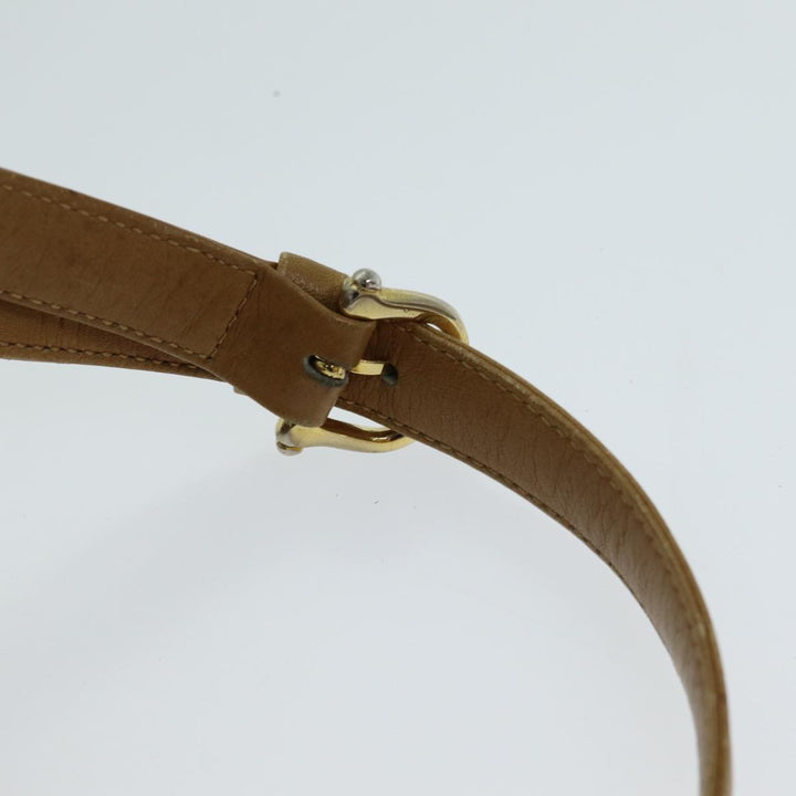 Celine Macadam Canvas Shoulder Bag PVC Leather Beige Auth 80814