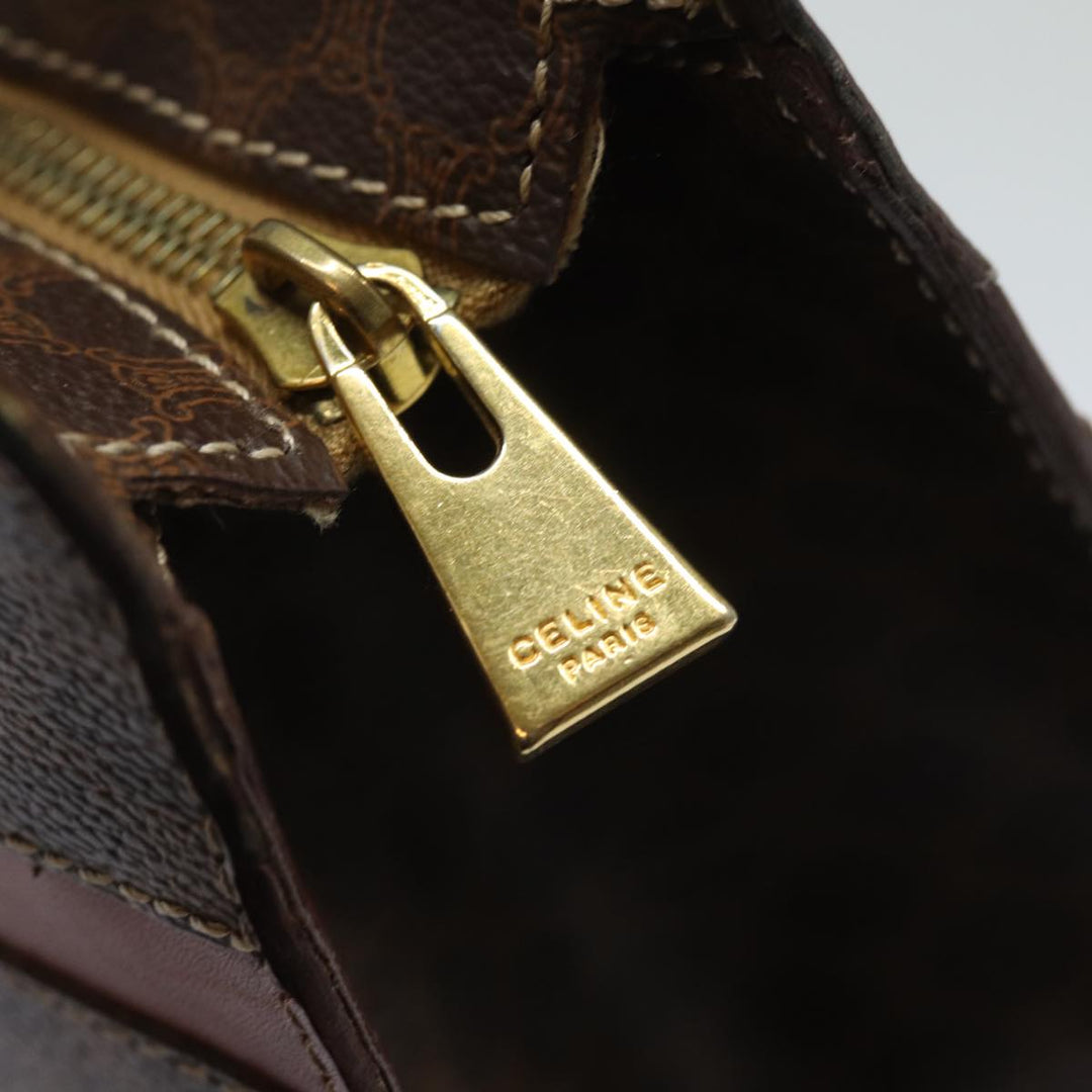 Celine Macadam Canvas Hand Bag PVC Leather Brown Auth 80816
