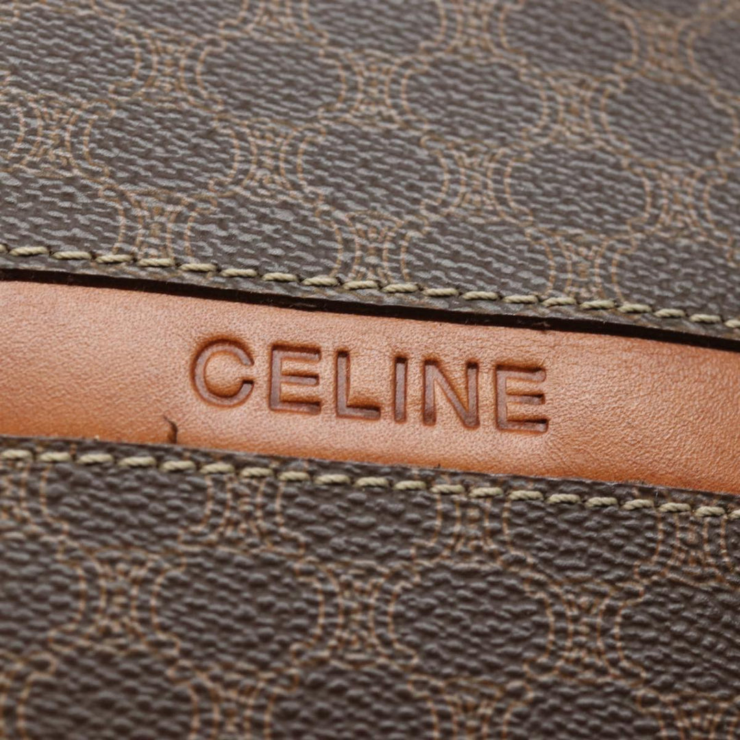 Celine Macadam Canvas Hand Bag PVC Leather Brown Auth 80816
