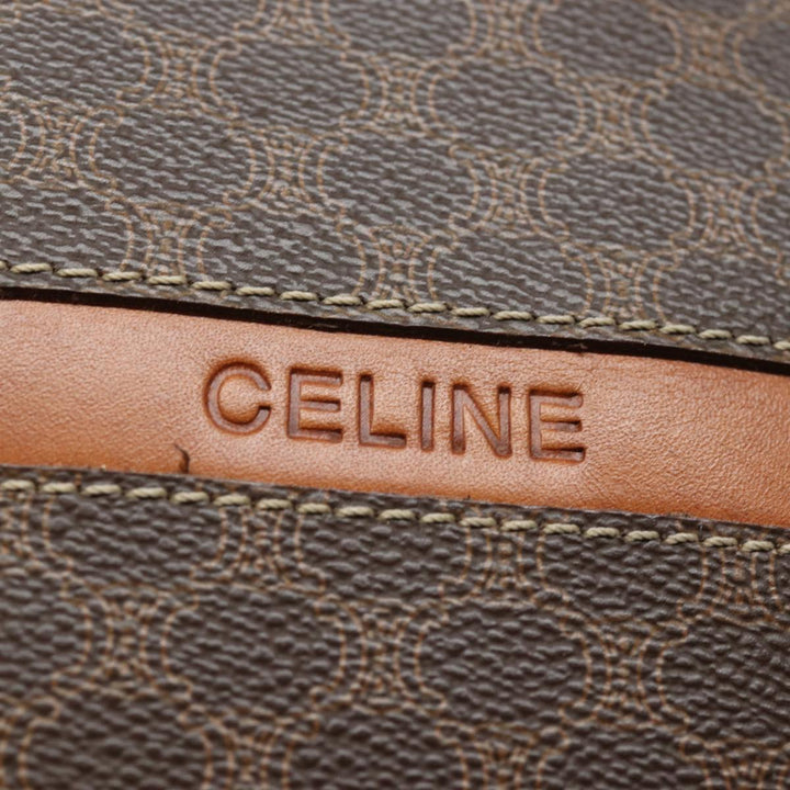 Celine Macadam Canvas Hand Bag PVC Leather Brown Auth 80816