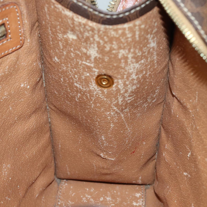 Celine Macadam Canvas Hand Bag PVC Leather Brown Auth 80816