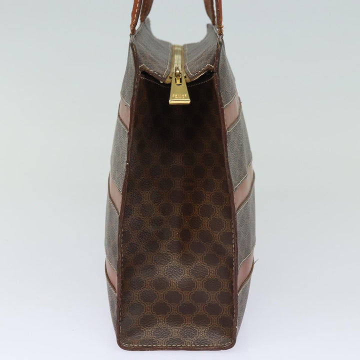 Celine Macadam Canvas Hand Bag PVC Leather Brown Auth 80816