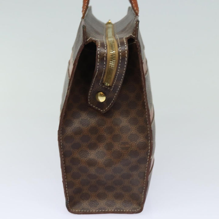 Celine Macadam Canvas Hand Bag PVC Leather Brown Auth 80816