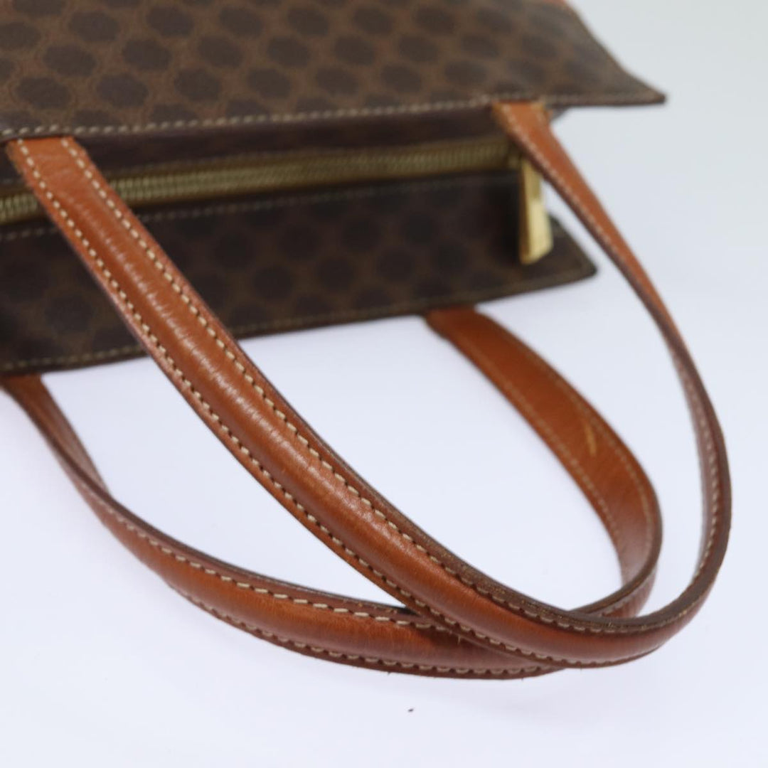 Celine Macadam Canvas Hand Bag PVC Leather Brown Auth 80816