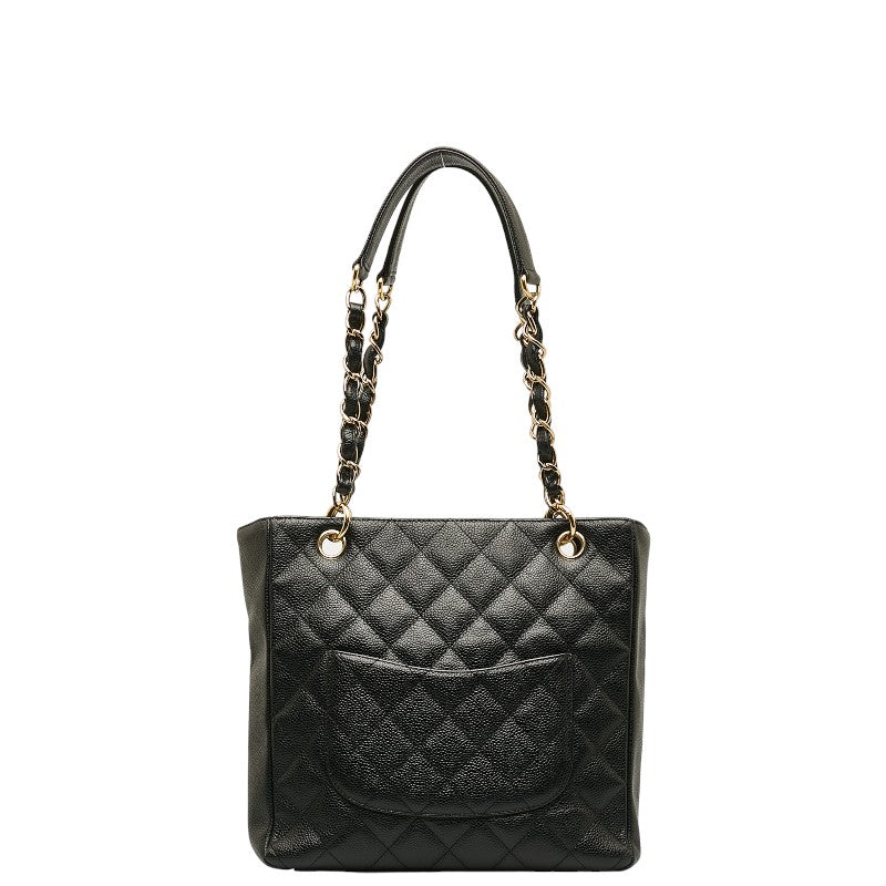 Top Quality Chanel Mattress PT Tott Cocomark Chain Shoulder Bag Black Gold  Caviar S  CHANEL