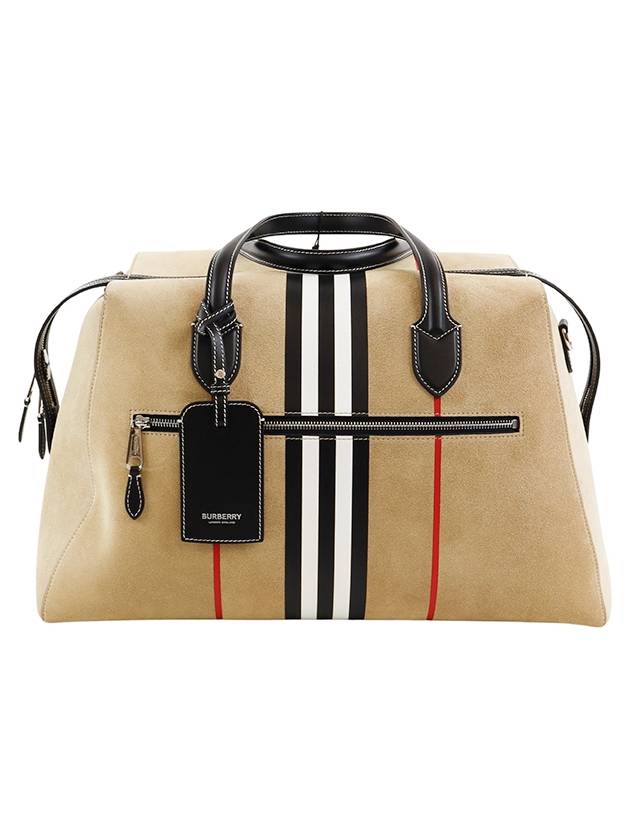 Burberry Striped Suede Tote Bag Beige