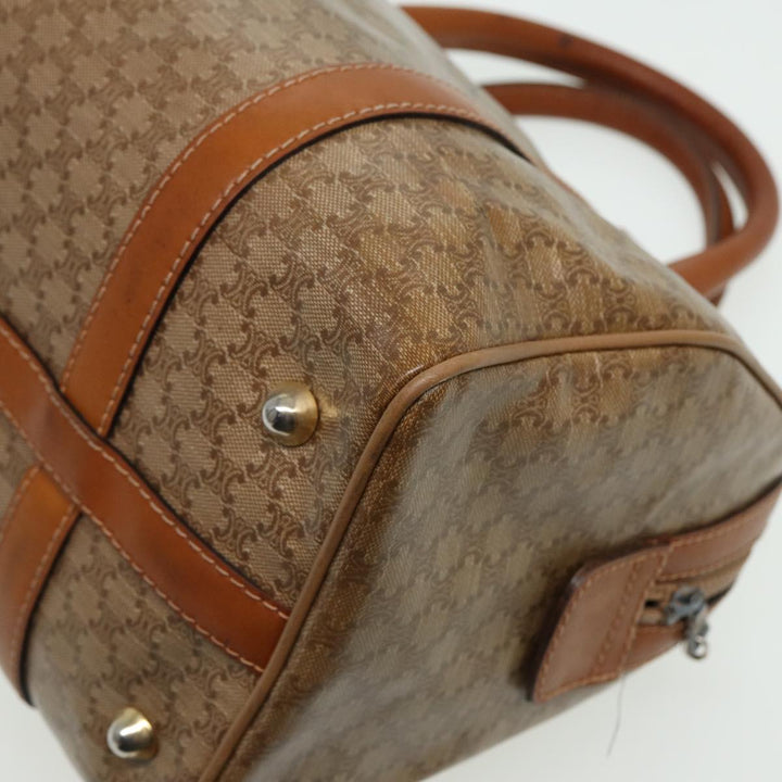 Celine Macadam Canvas Mini Boston Bag Beige  80875