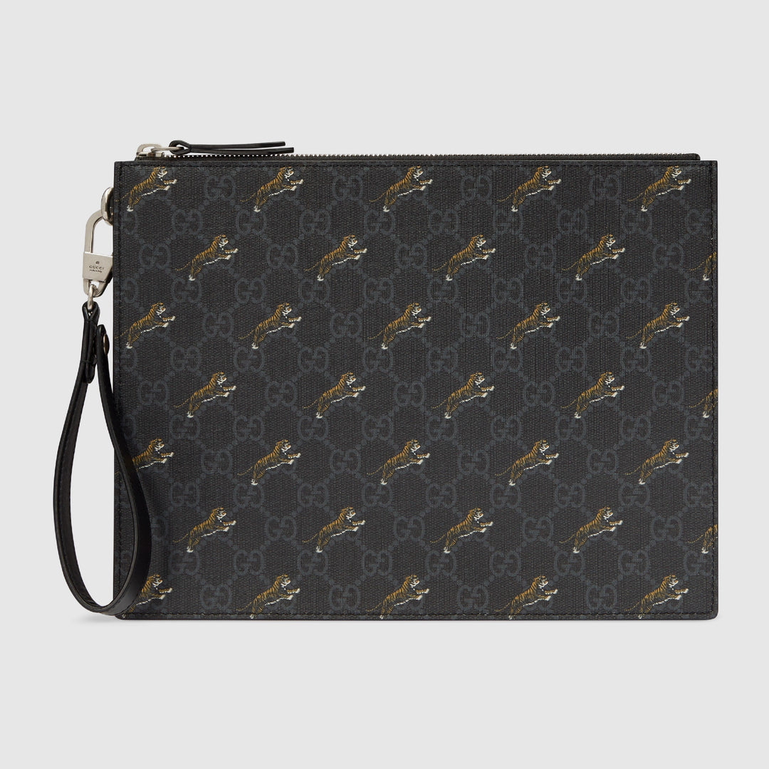 Gucci GG Tiger Printed Coated Canvas Pouch