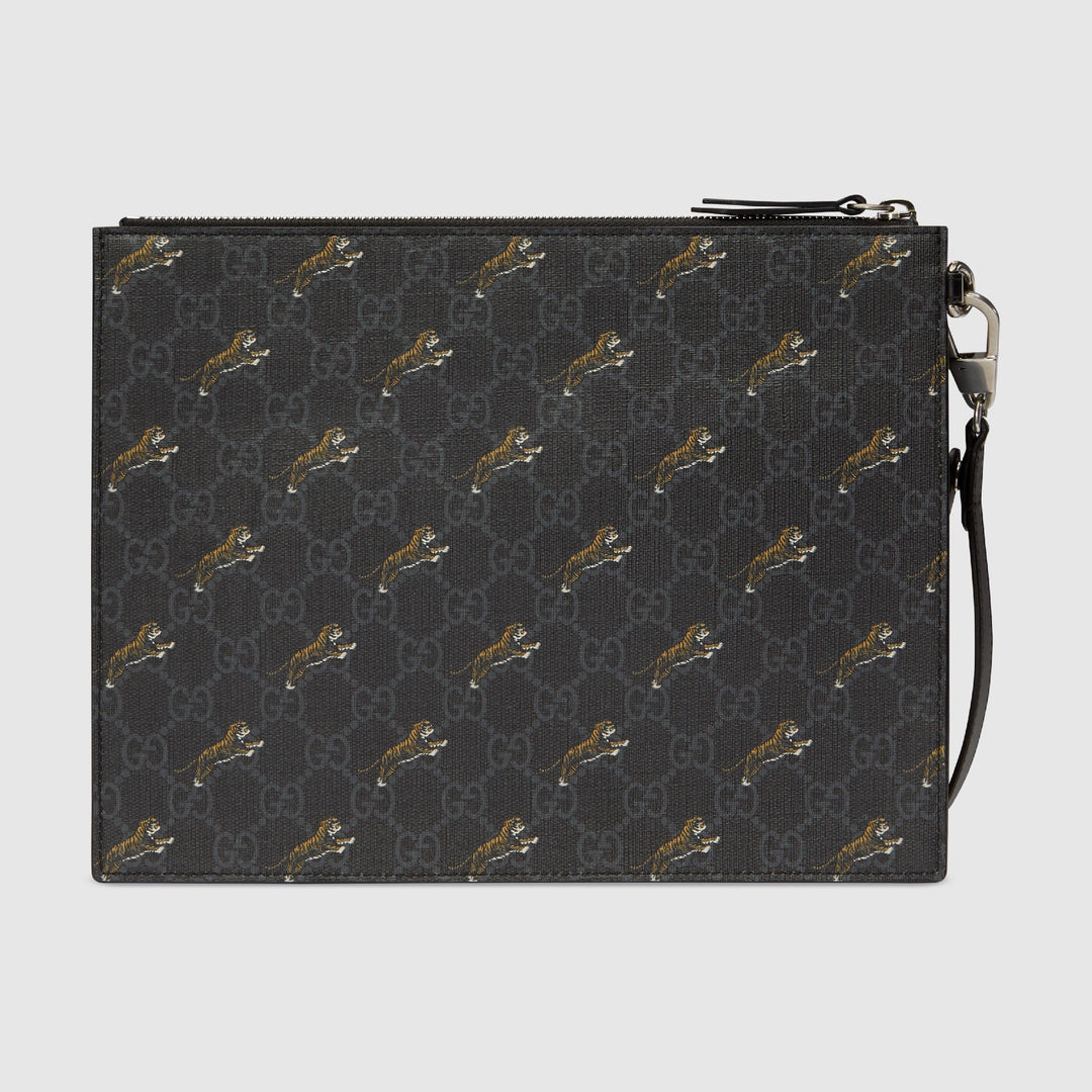 Gucci GG Tiger Printed Coated Canvas Pouch