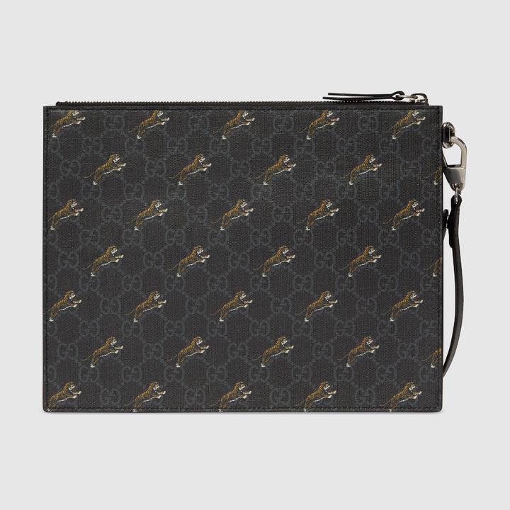 Gucci GG Tiger Printed Coated Canvas Pouch