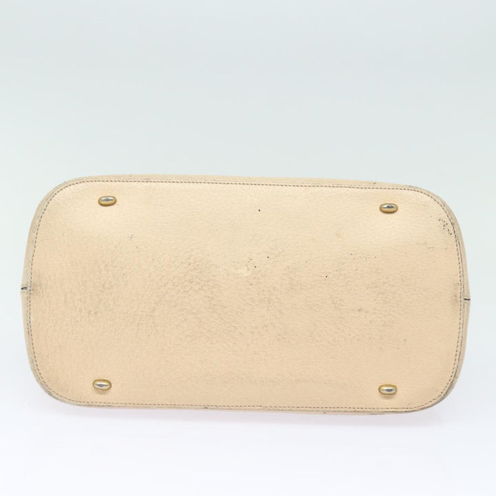 Celine Hand Bag Leather Beige Auth 80891