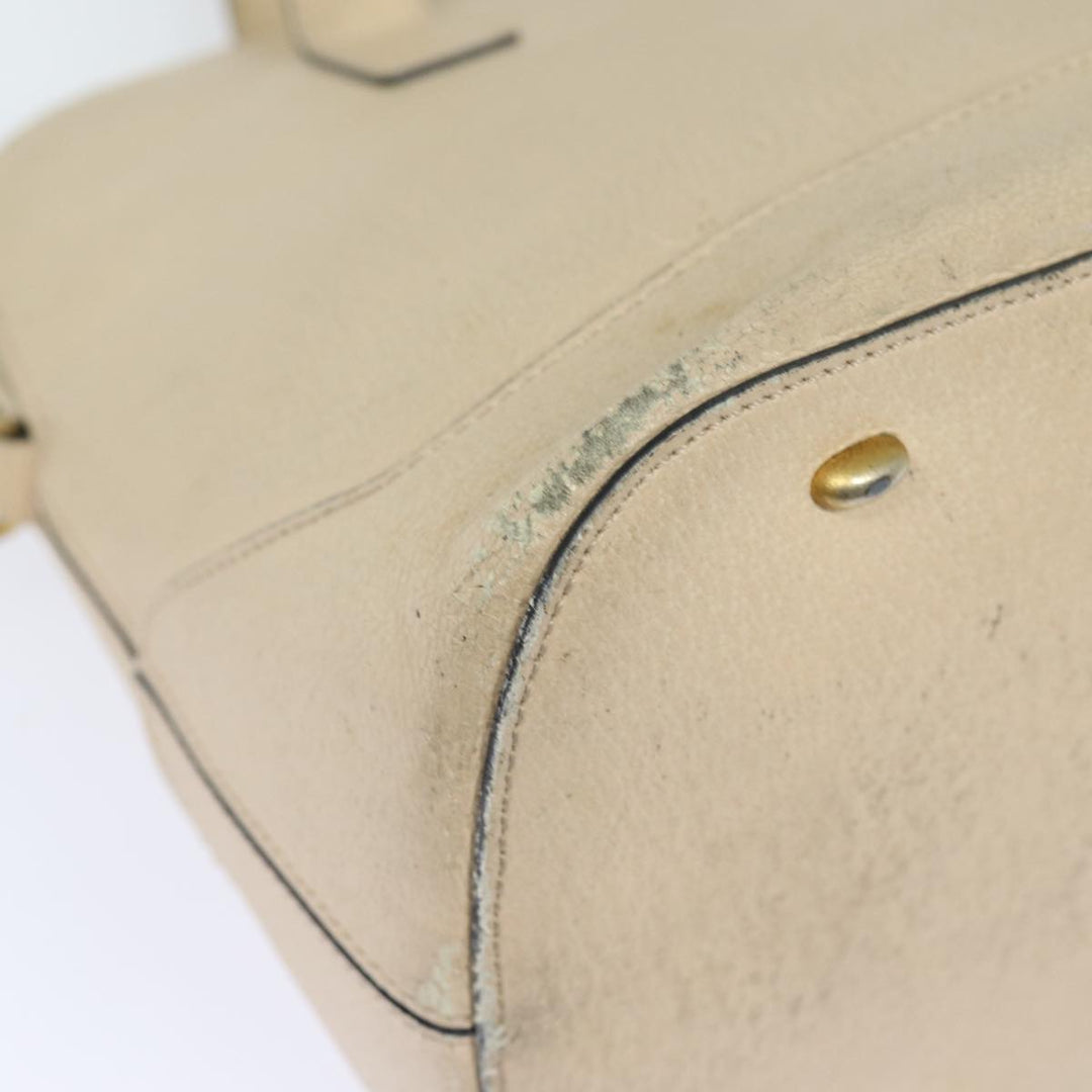 Celine Hand Bag Leather Beige Auth 80891