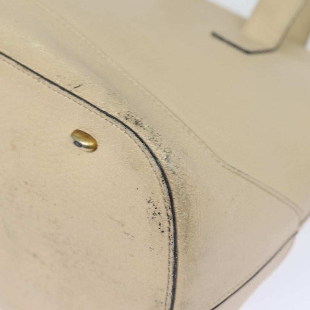 Celine Hand Bag Leather Beige Auth 80891