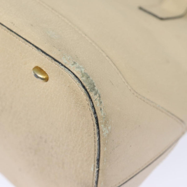 Celine Hand Bag Leather Beige Auth 80891