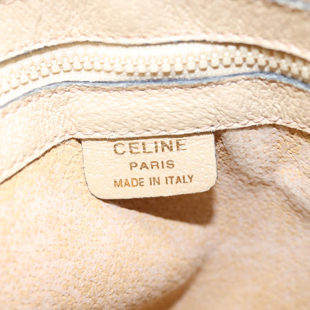 Celine Hand Bag Leather Beige Auth 80891