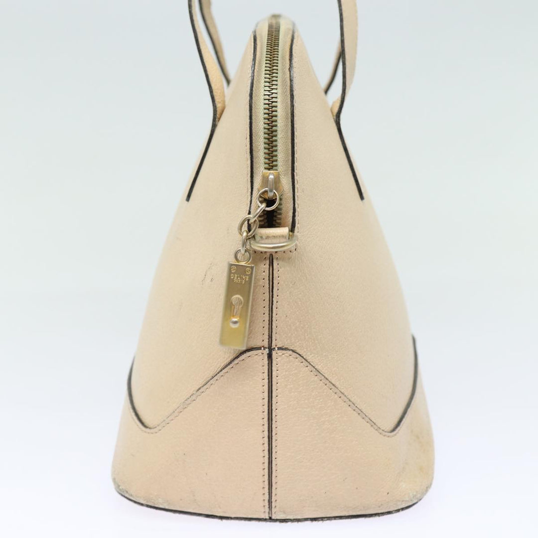 Celine Hand Bag Leather Beige Auth 80891