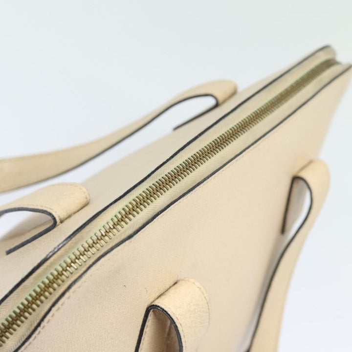 Celine Hand Bag Leather Beige Auth 80891