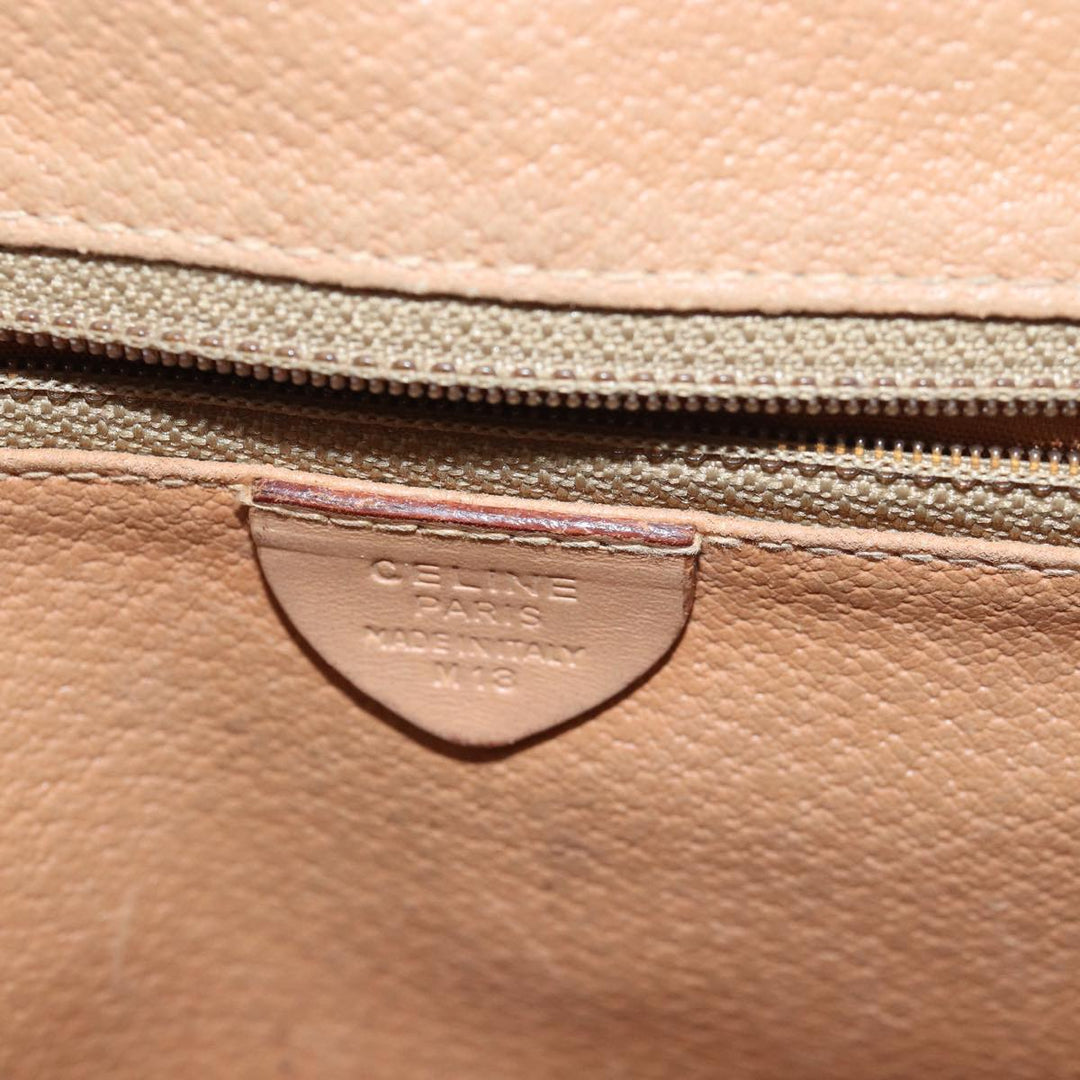 Celine Macadam Canvas Shoulder Bag PVC Leather Brown Auth 80923