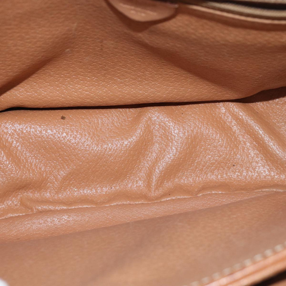 Celine Macadam Canvas Shoulder Bag PVC Leather Brown Auth 80923