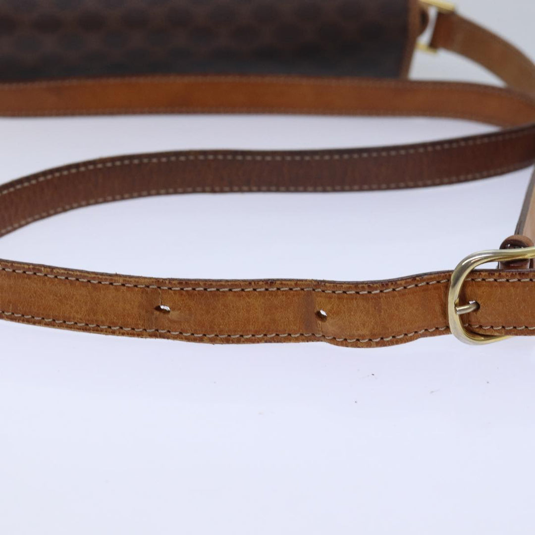 Celine Macadam Canvas Shoulder Bag PVC Leather Brown Auth 80923