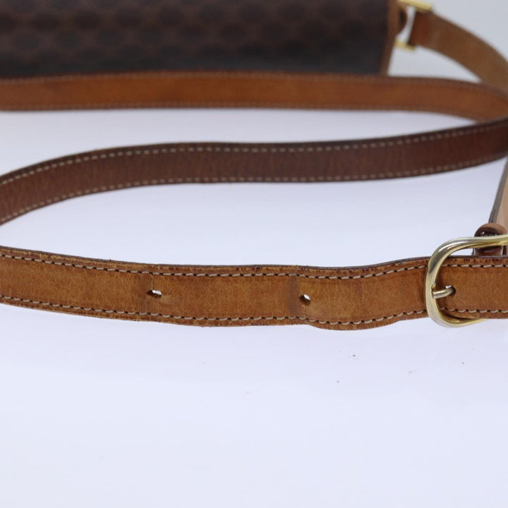 Celine Macadam Canvas Shoulder Bag PVC Leather Brown Auth 80923