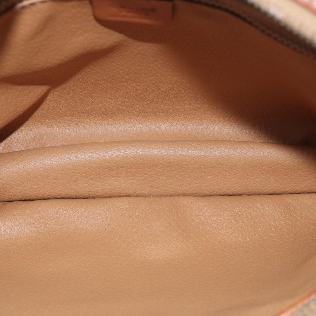 Celine Macadam Canvas Clutch Bag PVC Leather Brown Auth 80924