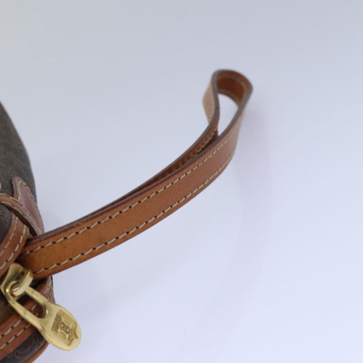 Celine Macadam Canvas Clutch Bag PVC Leather Brown Auth 80924